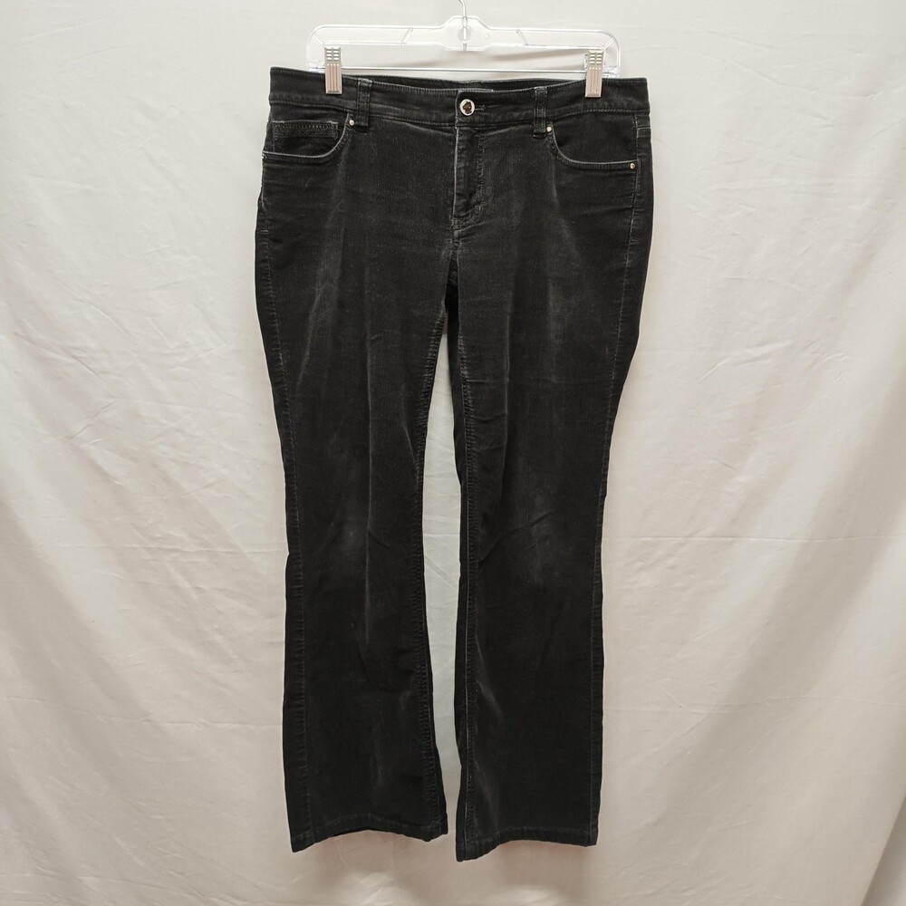 White House Black Market Pants Womens 6S Black Corduroy Stretch Blanc Bootcut